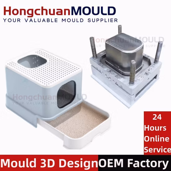 Maßgeschneiderte Haustier-Spritzgussform, automatische Designer-Katzenstreu-Toilettenbox-Form